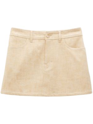 Filippa K A-line cotton-blend miniskirt - Neutrals
