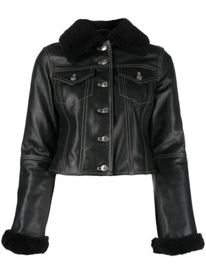 Filippa K cropped leather jacket - Black