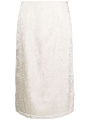 Filippa K crushed-velvet midi skirt - Neutrals