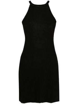 Filippa K embroidered-logo ribbed mini dress - Black