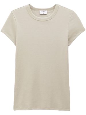 Filippa K fine-ribbed organic cotton-blend T-shirt - Neutrals