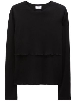 Filippa K frilled-edge layered T-shirt - Black