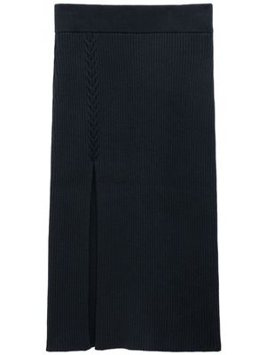 Filippa K front-slit ribbed midi skirt - Black