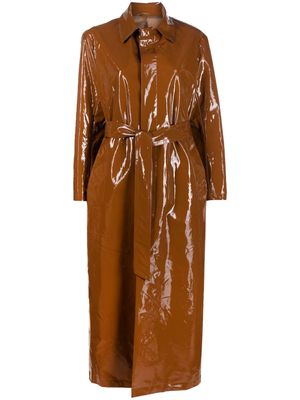 Filippa K glossy-finish trench coat - Brown