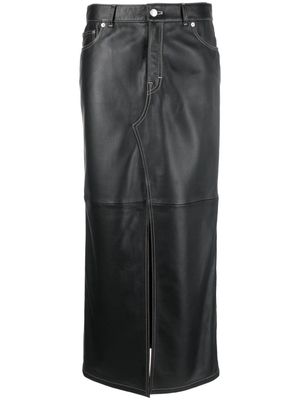 Filippa K high-waisted leather straight skirt - Black