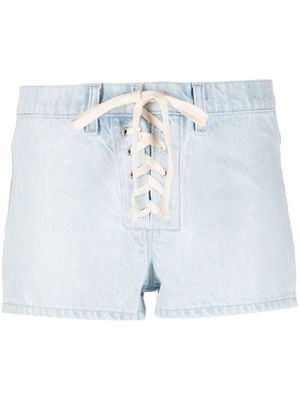 Filippa K lace-up denim shorts - Blue