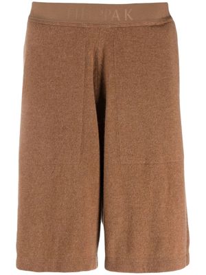 Filippa K logo-waist cashmere Bermuda shorts - Brown