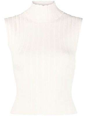 Filippa K mock neck ribbed sleeveless top - White