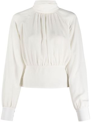 Filippa K mock-neck silk blouse - White