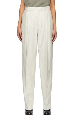 Filippa K Off-White Organic Cotton Trousers