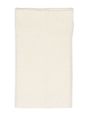 Filippa K patterned-jacquard knitted scarf - White