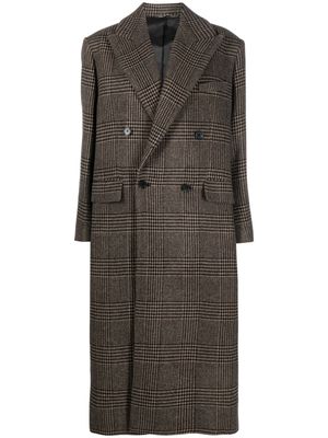 Filippa K plaid-pattern double-breasted coat - Brown