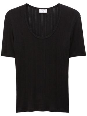 Filippa K Pointelle fine-ribbed T-shirt - Black