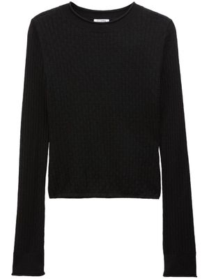 Filippa K pointelle-knit top - Black