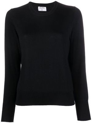 Filippa K R-neck fine-knit jumper - Black