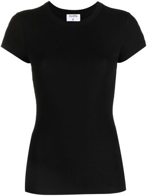 Filippa K ribbed-knit short-sleeved T-shirt - Black