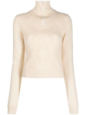 Filippa K roll-neck argyle-knit top - White