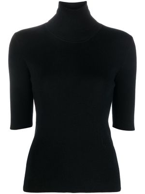 Filippa K roll-neck fine-knit top - Black