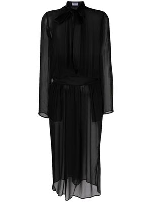 Filippa K sheer neck-tie dress - Black