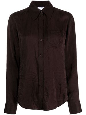 Filippa K straight-collar crinkle-finish shirt - Brown