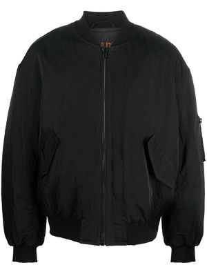 Filippa K zip-up crinkled bomber jacket - Black