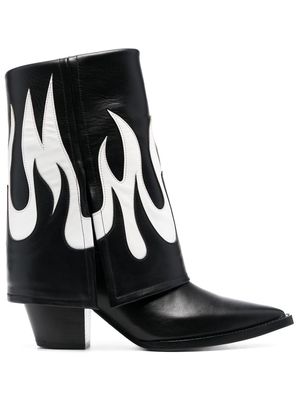 Filles A Papa Fire leather ankle boots - Black