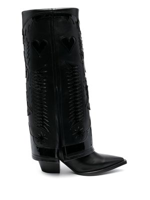 Filles A Papa Texas leather knee-high boots - Black