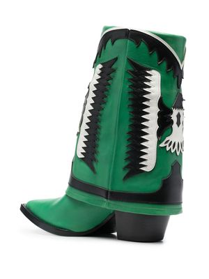 Filles A Papa Texas Low appliqué cowboy boots - Green