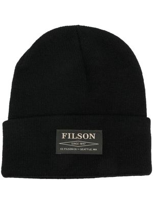 Filson knitted logo-patch beanie - Black