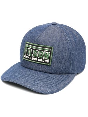 Filson logo-patch denim trucker hat - Blue
