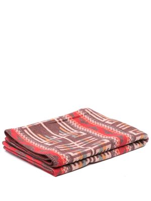 Filson patterned-intarsia cotton blanket - Red