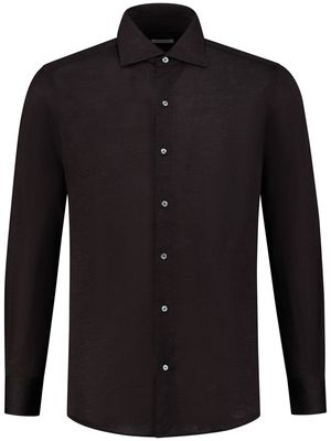 Finamore 1925 Napoli buttoned-up linen shirt - Brown