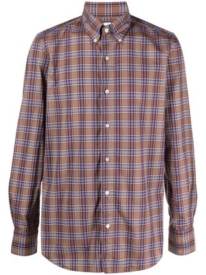Finamore 1925 Napoli check-pattern button-up shirt - Brown