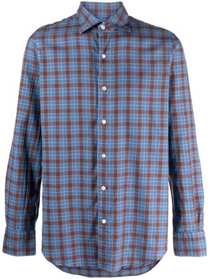 Finamore 1925 Napoli check-print cotton shirt - Blue