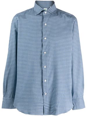 Finamore 1925 Napoli check-print long-sleeve shirt - Blue