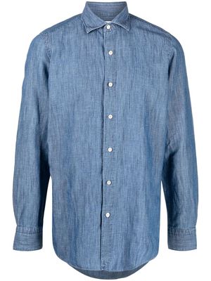 Finamore 1925 Napoli cotton-linen long-sleeve shirt - Blue