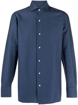 Finamore 1925 Napoli long-sleeve cotton-blend shirt - Blue