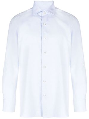 Finamore 1925 Napoli long-sleeve cotton-silk shirt - Blue