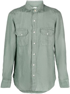 Finamore 1925 Napoli long-sleeve linen-flax shirt - Green