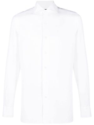 Finamore 1925 Napoli long-sleeve spread-collar shirt - White