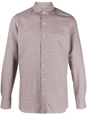 Finamore 1925 Napoli plaid-check cotton blend shirt - Pink