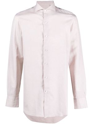 Finamore 1925 Napoli plain cotton-linen shirt - Neutrals