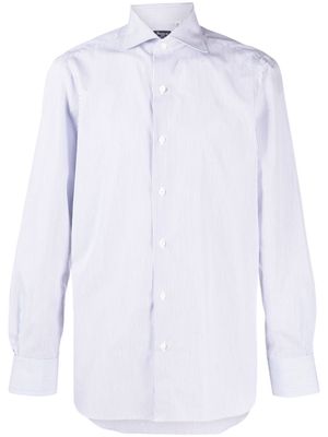 Finamore 1925 Napoli striped spread-collar cotton shirt - White