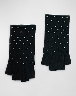 Fingerless Gloves with Scattered Faux Pearls