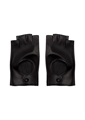 Fingerless Leather Driving Gloves