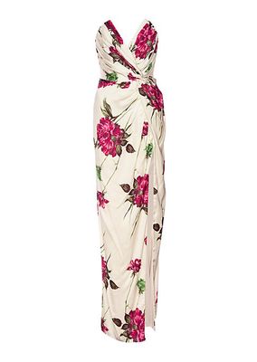 Finn Floral Knotted Column Gown
