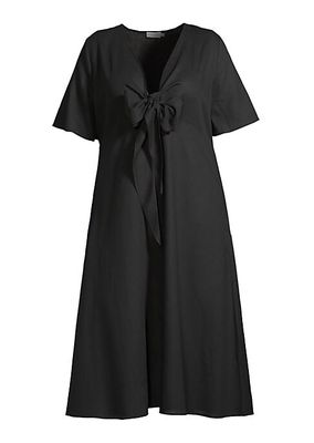 Fiorella Cotton-Linen Midi-Dress