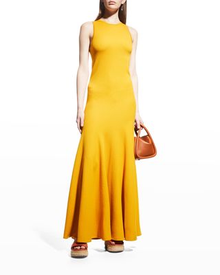 Fiori Fit-and-Flare Wool Dress