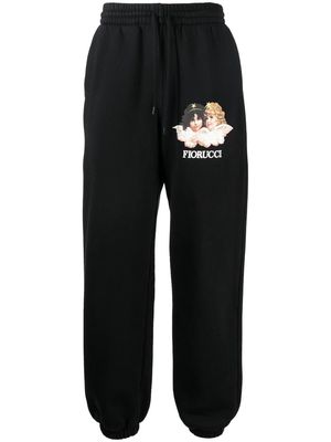 Fiorucci Angels print organic cotton track pants - Black