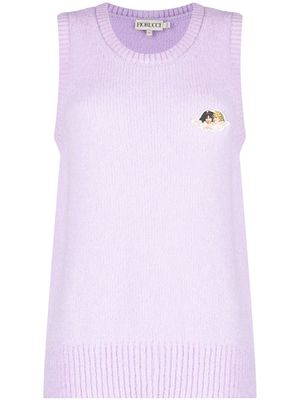 Fiorucci chest logo-patch knit top - Purple